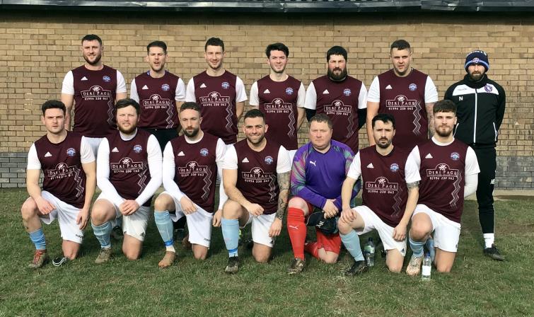 St Clears team line-up before kick off. Picture Fraser Watson